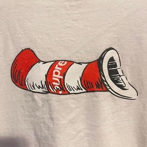 Supreme White Cat & The Hat T-Shirt